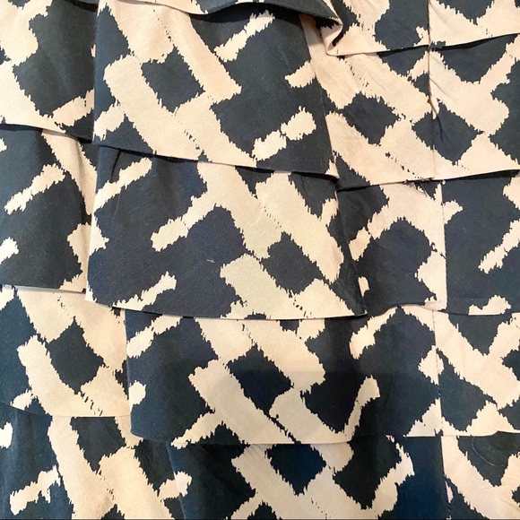 French Connection Navy and Cream tiered skirt - Picture 5 of 5